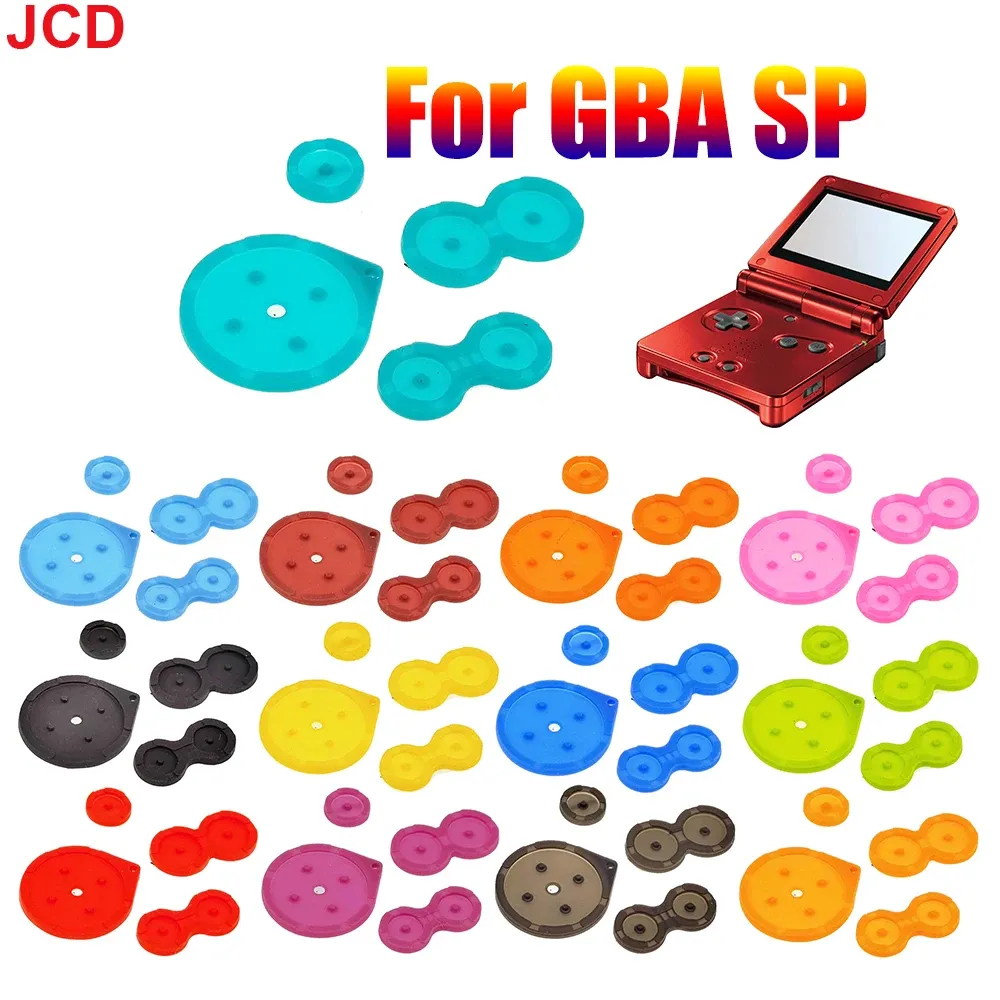 Speakers JCD 1set High Quality Color For GameBoy Advance SP GBA SP Rubber Buttons Contact Pads Silicon Hing & Screws Cover
