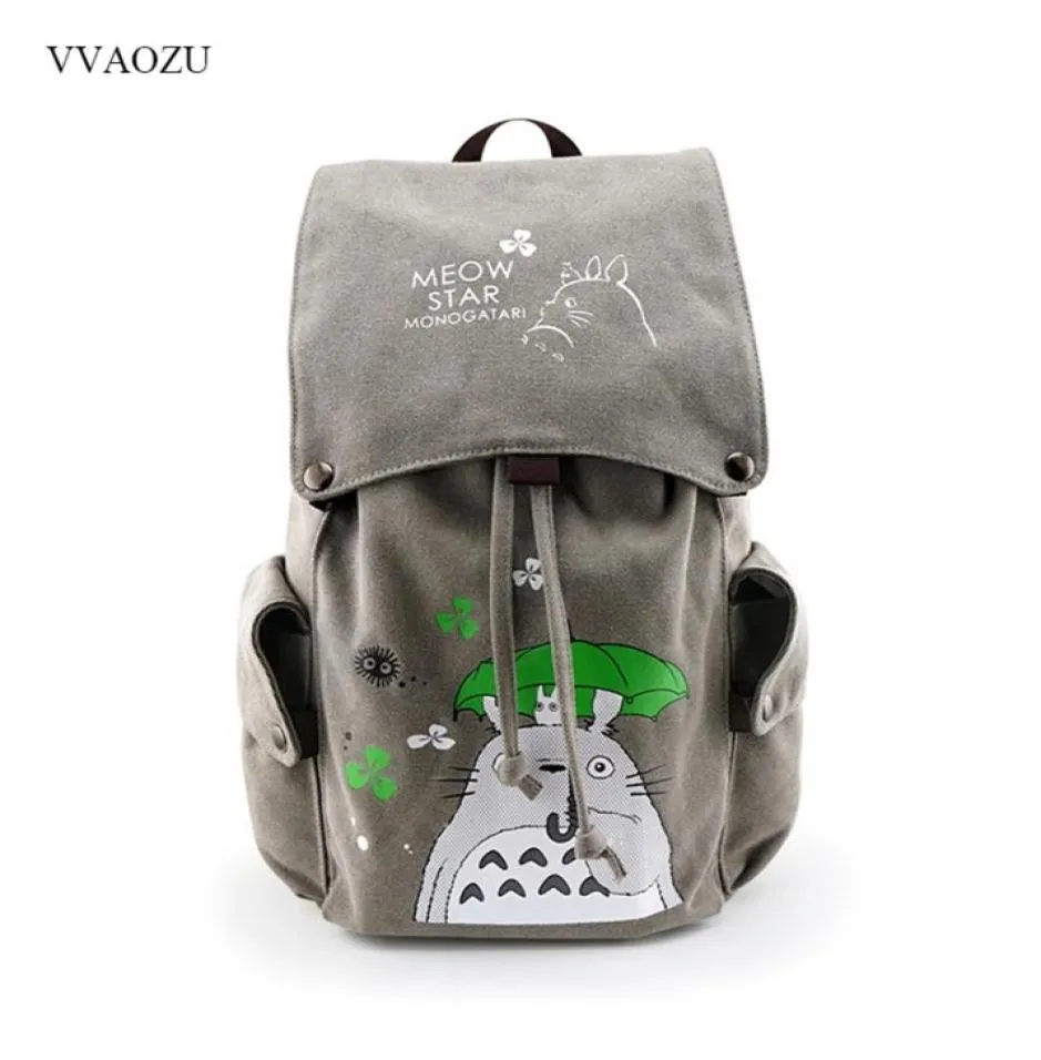 Totoro Canvas Rucksack Travel Schoolbag Schwert Kunst Online -Angriff auf Titan Large Rucksack Schulterschule Mochila Escolar 2103235036885