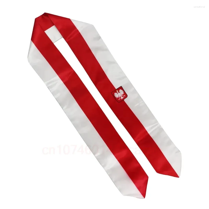 Scarves Poland Country Nation Flag Graduation Stole Sash Scarf Double Sided International Student Decoration Item Gift 180 15CM