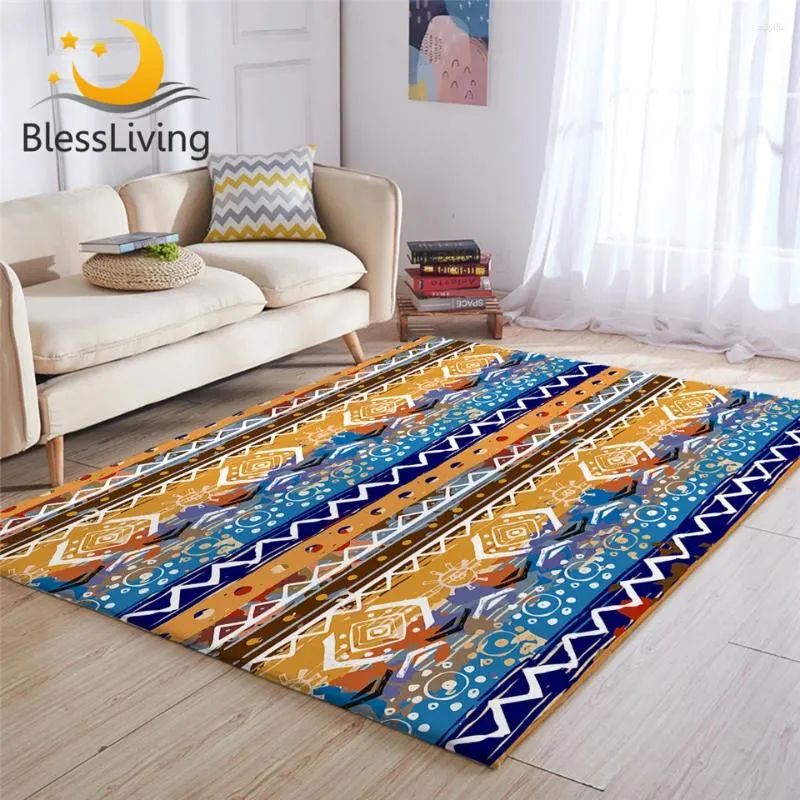 Carpets BlessLiving Aztec Large For Living Room Southwestern Floor Mat Boho Tribal Area Rug 122cmx183cm Geometric Alfombra