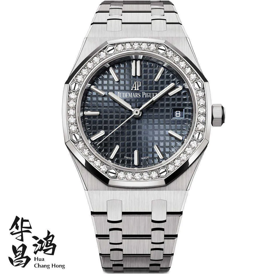 Дизайнерские часы роскошные автоматические механические часы Сертификат Airbnb Series Precision Steel Original Diamond Inlaid Womens 77351 -й голубой