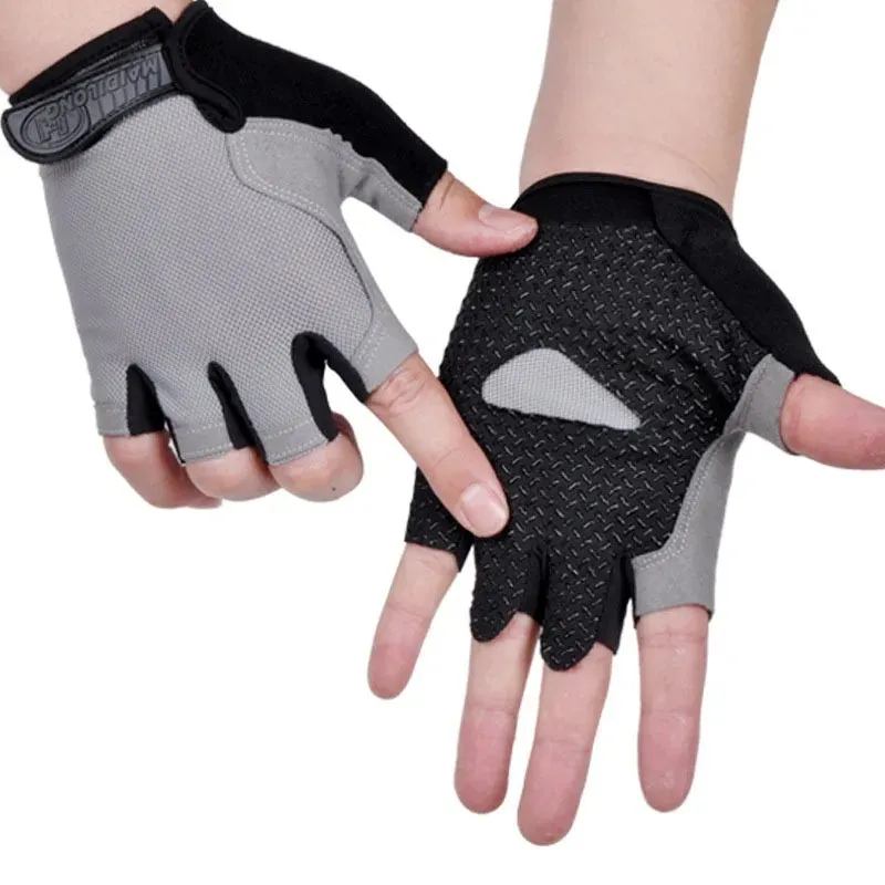 Sommarmän/kvinnor fitnesshandskar Gym Viktlyftning Cykel Yoga Bodybuilding Training Thin Breattable Non-Slip Half Finger Gloves