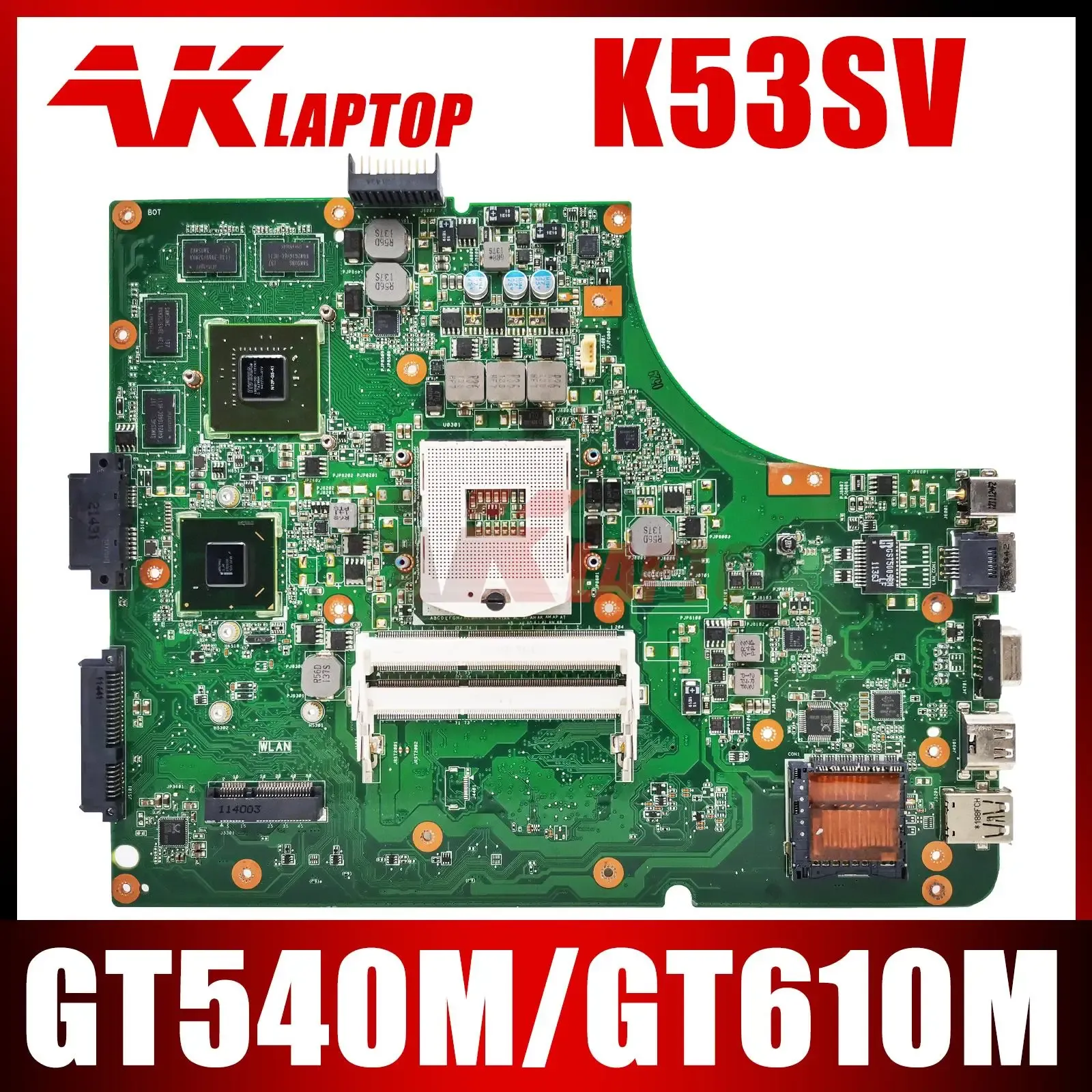 Scheda madre K53SV Laptop Madono per laptop per Asus K53SV K53SJ K53SM K53SC K53S X53S A53S Mainboard GT540M GT520M GT610M