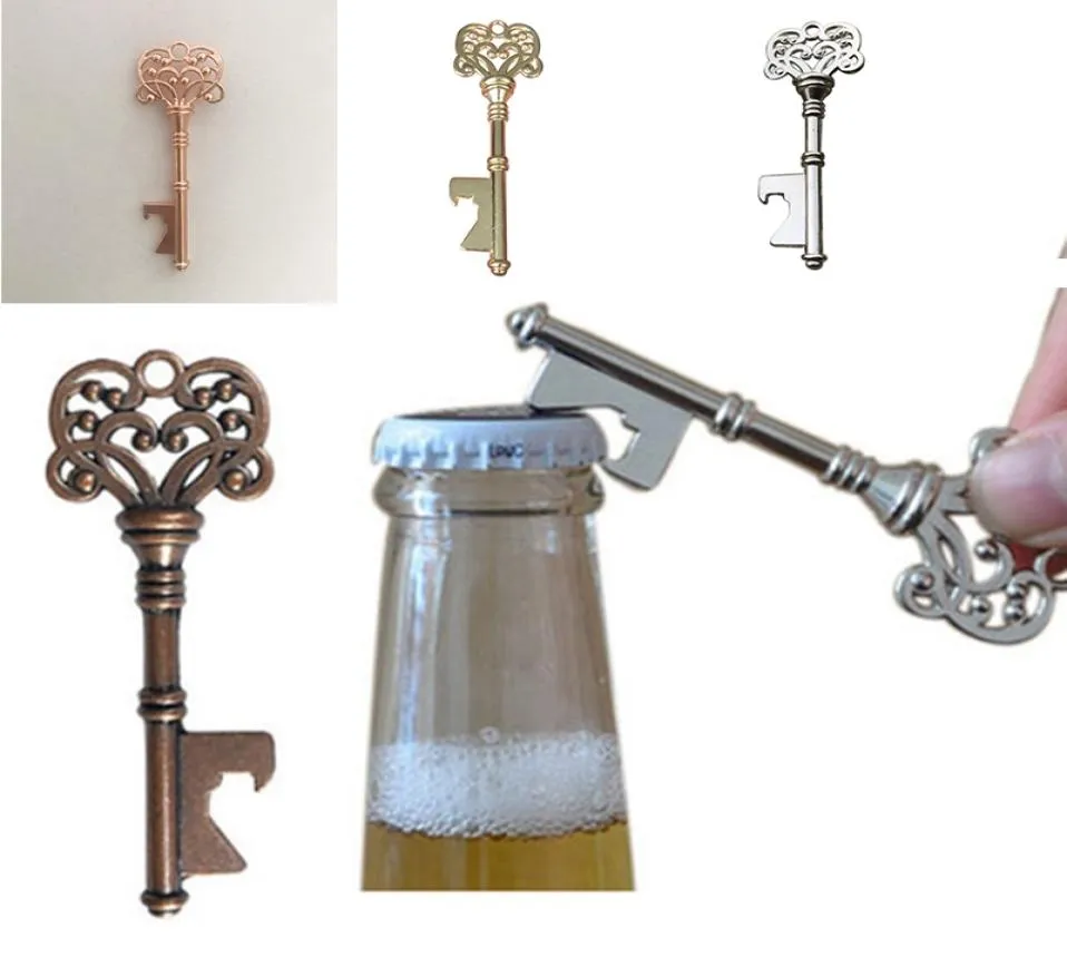 Vintage Keychain Opender Ancient Copper Key Key Beer Bottle Bottle Creative Wedding Gift Party Bar Tool Metal Key Chain Opender 4 Colors6242863