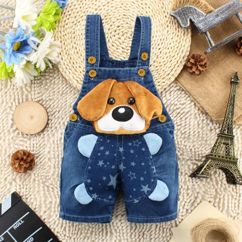 Ienens Summer 1PC Kids Baby Boys Ubrania Ubranie Krótkie spodnie małe dziecięce spodnie chłopcze spodnie dżinsowe dżinsy kombinezonowe dungarees 240418