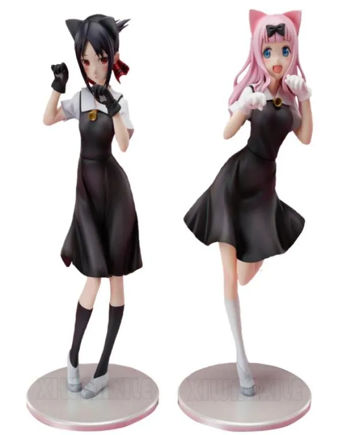 MANGA ANIME 2PCSET Kaguyasama Love Is War Anime Figure Fujiwara Chika Action Figure Kaguya Shinomiya Figurine Collection Doll Toy9600167