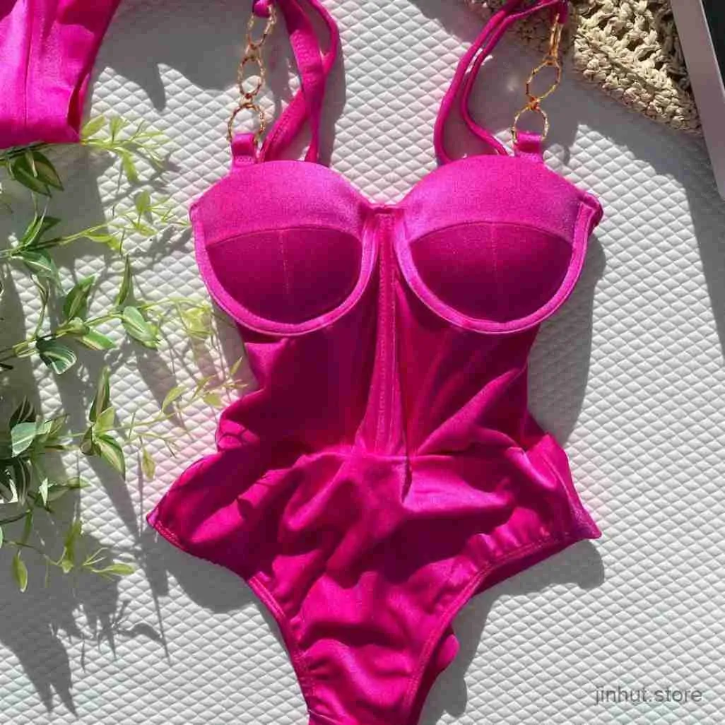 Women's Swimwear 2024 Sexy Push Up One Piece Swimsuit Women Swimwear Underwire Monokini Bathing Suits Swim Suit Wear Summer Beachwear