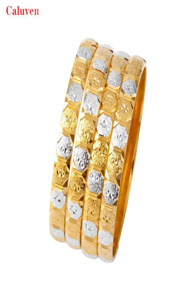 8mm64 mm Twots Dubai Bangles for Women Gold Silver Bangles Arabic Braccialetti etiopi Braccialetti classici Regali africani Q07201586686