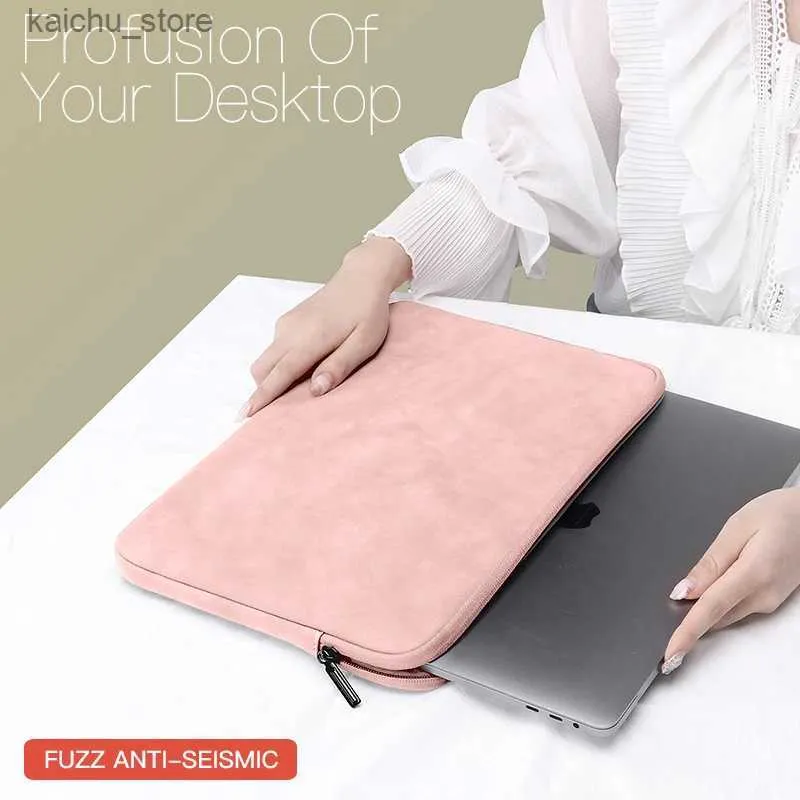 Andra datortillbehör Laptophylsa Fodral 13 14 15.4 15.6 tum för HP Dell Notebook Bag Carrying Bag MacBook Air Pro 13.3 SUCKSUST FALL FÖR MÄN KVINNOR Y240418