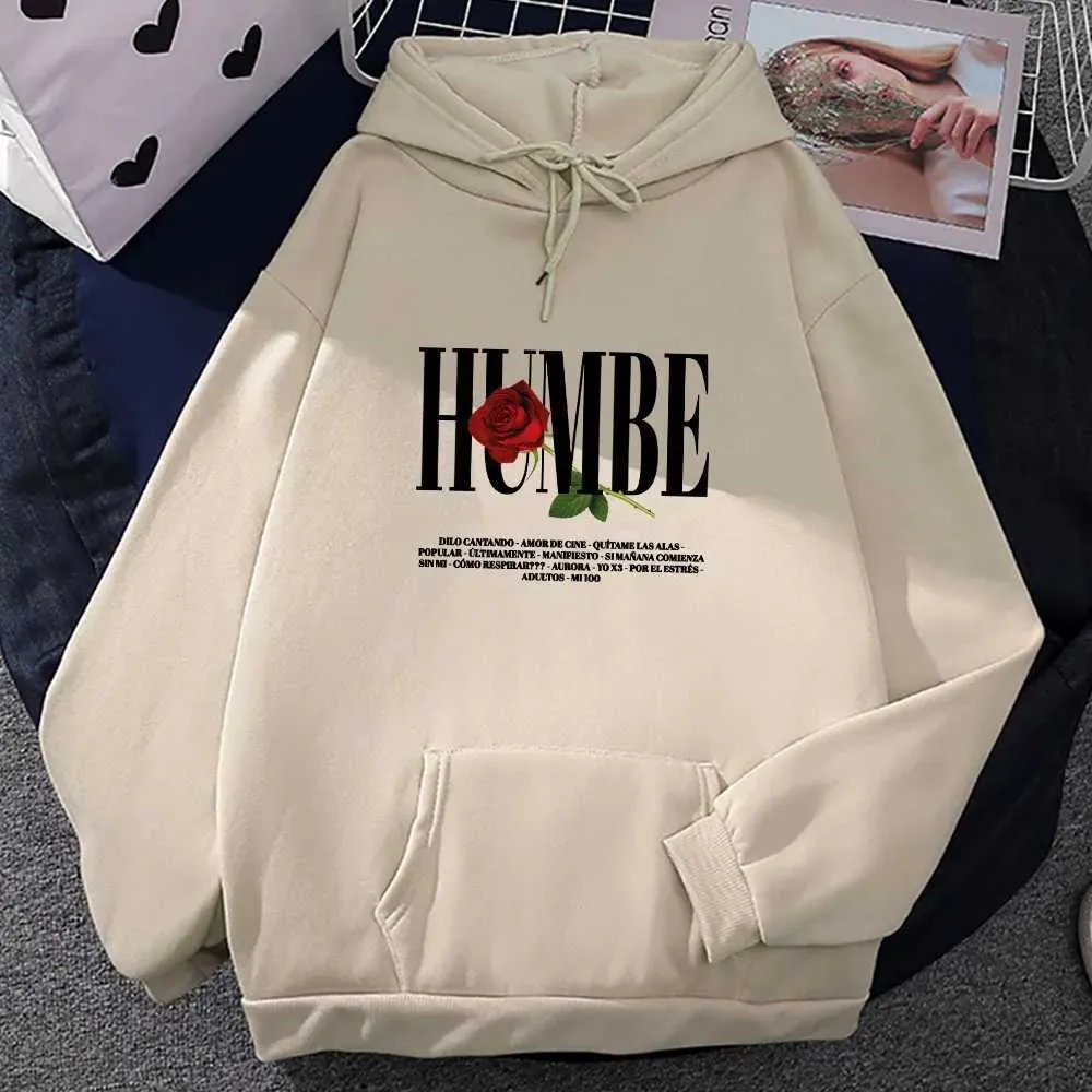 Pink Rose Print Hoodie With HUMBE Graphic – Oversized Streetwear
