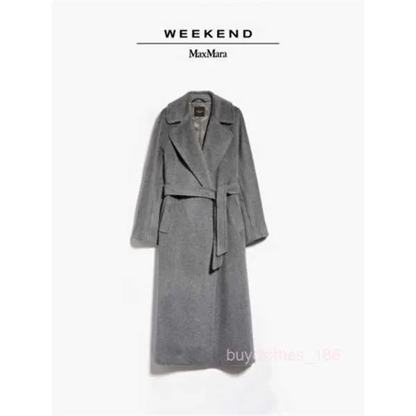 Manteau de manteau de mante en cachemire créateur manteau mode week-end max maras femme laine mélangée manteau moyen gris gris