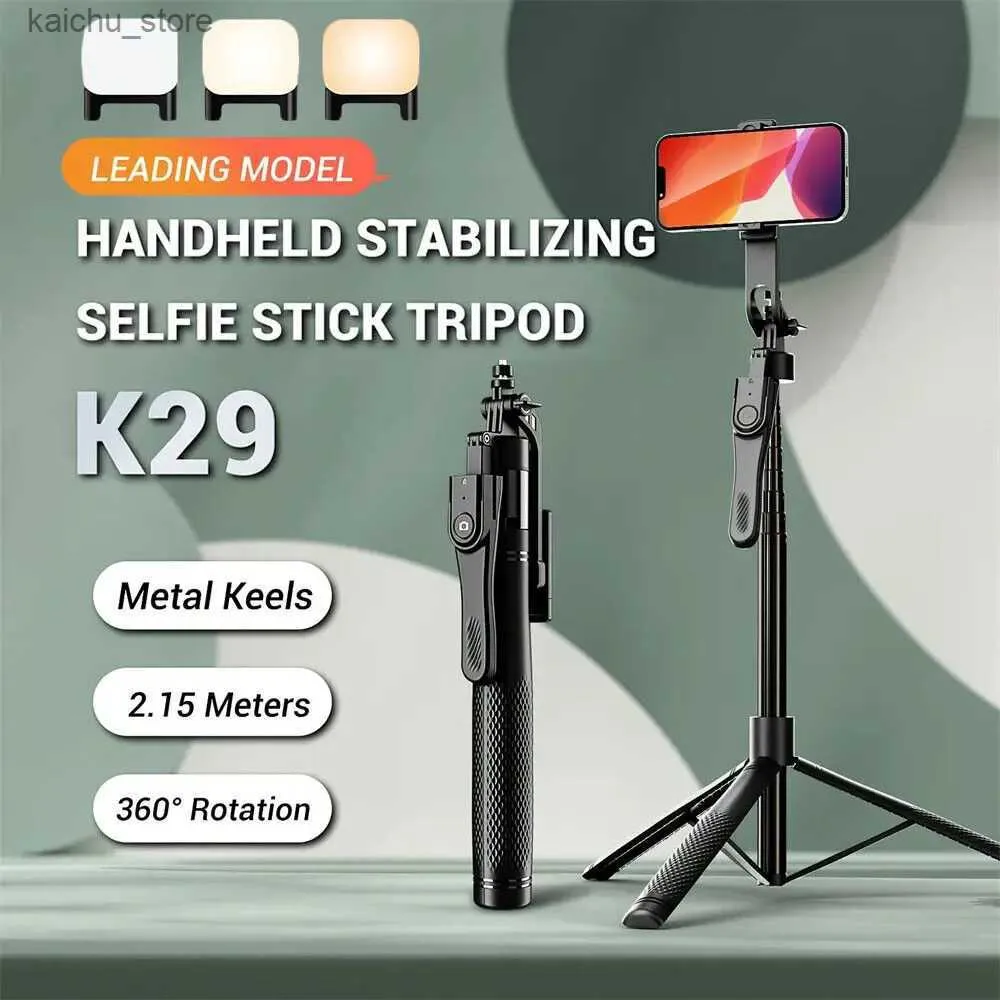 Selfie monopods draagbaar 84 selfie stick handheld stabilisator telefoon statief draadloze afstandsbediening uitbeelde statiefstang voor tiktok vlogging y240418