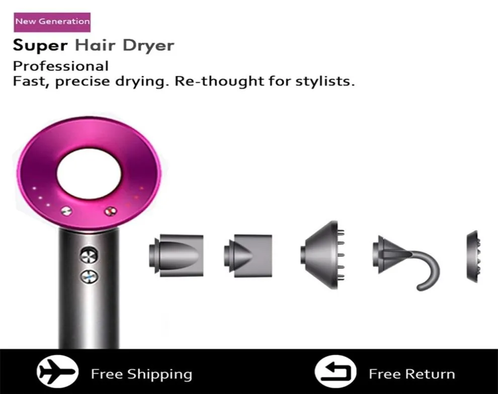 Professionell hårtork med FlyAway -bifogning Negativ Ionic Premium HD08 Dryers Multifunction Salon Style Tool 211224266Z3852715