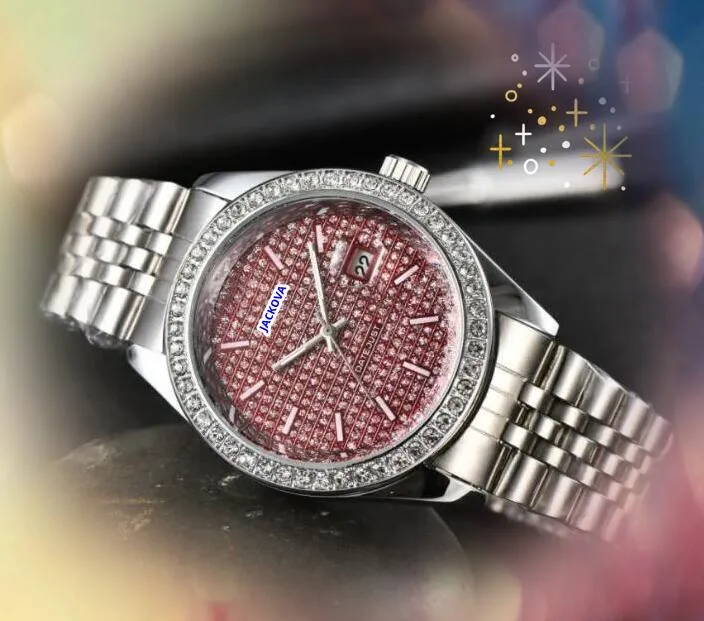 Popolare vendendo militari unisex Donne Orologi Orologi per leisure Diamonds anello in acciaio inossidabile in acciaio inossidabile quarzo luccicante giorno stellato da giorno di stella