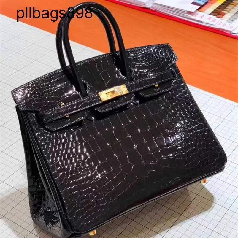 Designer feito à mão 7a bolsas de bolsa de bolas genuínas de couro de alto brilho de alto brilho com couro de crocodilo com premium bk25/30 portátil feminino grande capacidadegiz7