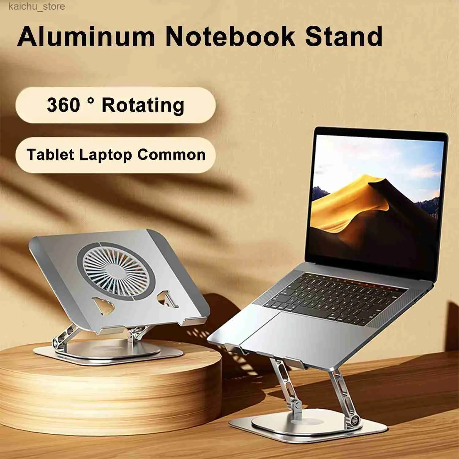 Inne komponenty komputerowe Stojak Laptopa z obrotowym aluminium aluminium tablet stojak na schłodzenie ze składanym wentylatorem i radiatorem do podnoszenia i Y240504 ZST1
