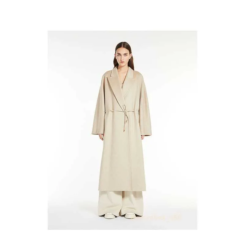 Jaquetas de casaco de casaco de grife de grife lã mistura de lã de casacos maxmaras jaqueta de trincheira única de cor sólida de cor sólida feminina feminina lã de lã y6pg