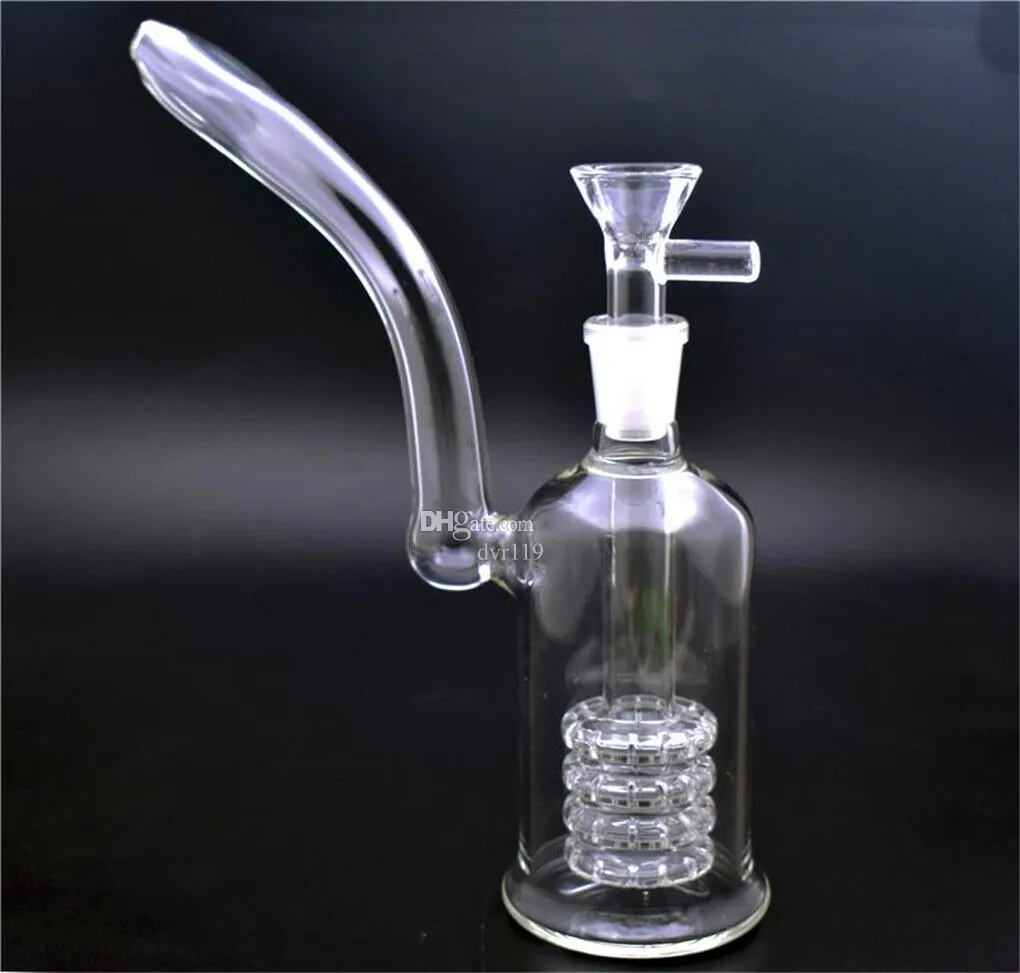 8 pouces petit bang en verre transparent en verre d'eau pipe à eau fumant des bongs de narguilé avec 14,5 mm