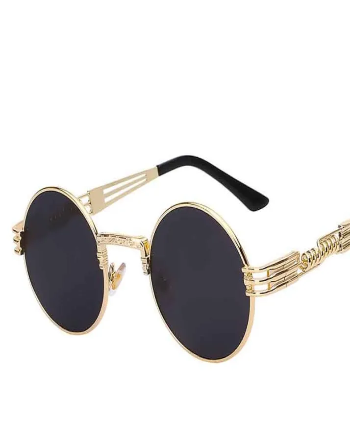 Солнцезащитные очки для мужчин Женские металлические готические стимпанк обертки для глазных очков круглые оттенки дизайнерские очки солнце