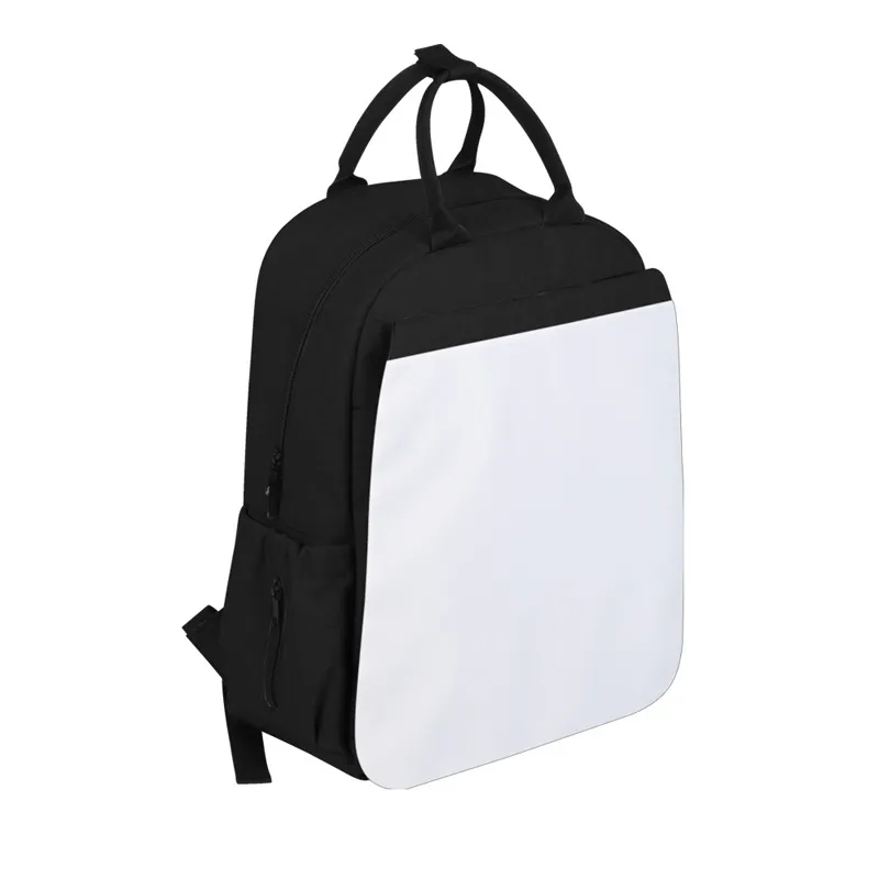 Backpack Bags sublimação Diy Branco em branco poliéster multifuncional de grande capacidade Bolsa de armazenamento de mãe preto cinza 16 polegadas