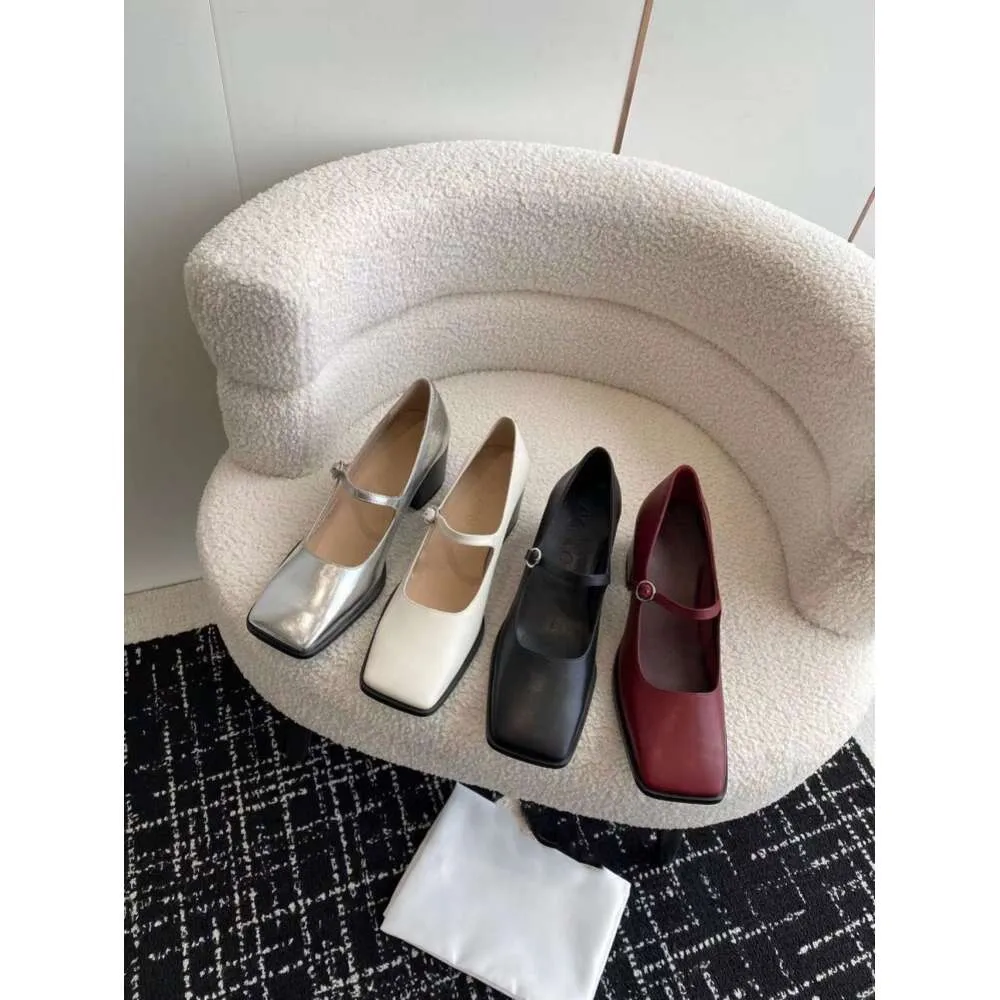 2023'te kadınlar için küçük ve minimalist moda Mary Jane, yeni internet ünlü çok yönlü zayıflama kare ayak parmağı kalın topuk ayakkabıları
