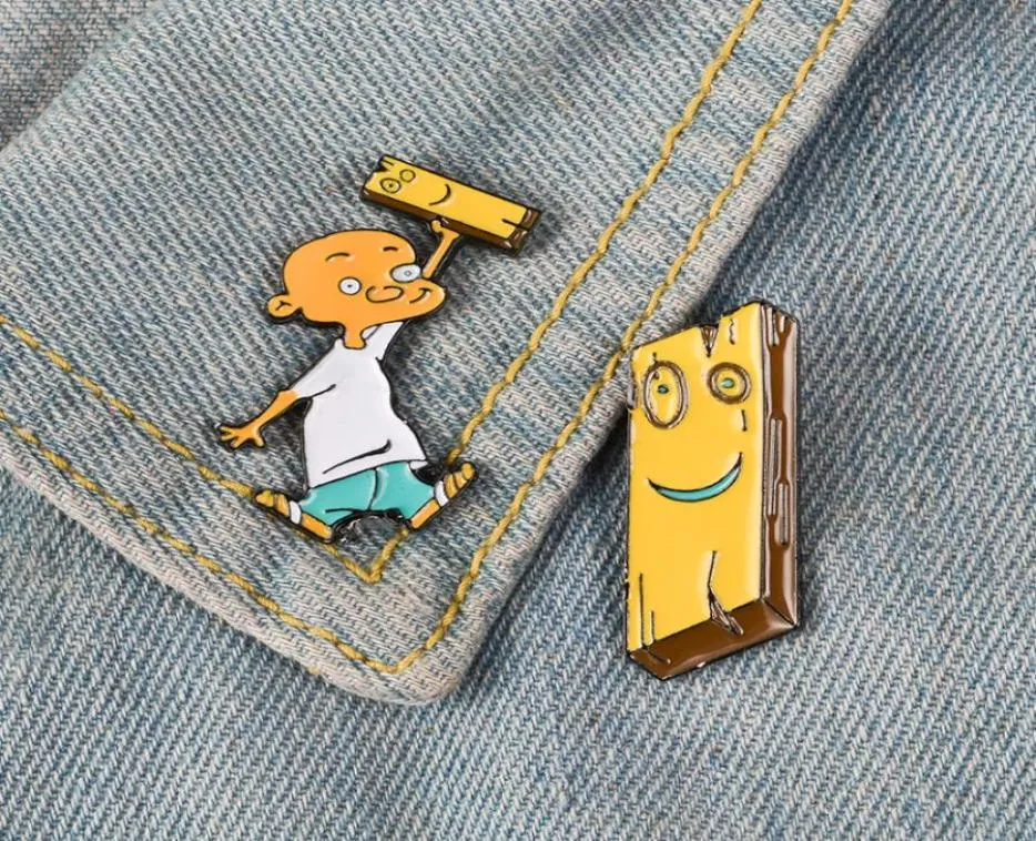 Jonny and Plank Pin Pin Anime Eene Bassge Spettatura a pivallo camicia in denim Collar Gioielli da cartone animato Gift per friends77782466