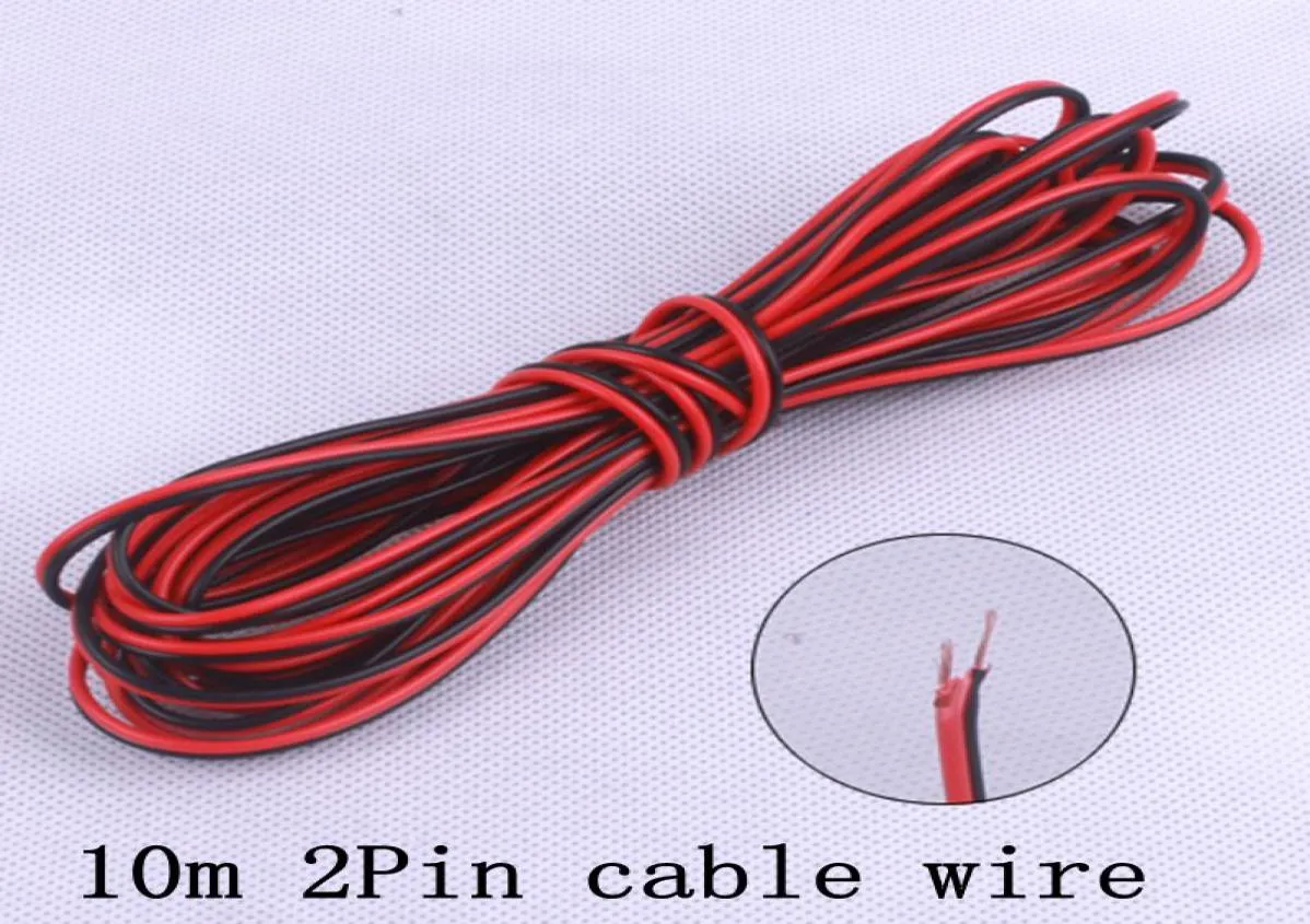 10meterslot 22awg PVC Insulated Wire 2pin Tinned Copper Cable Electrical Wire For LED Strip Extension Wire CB22AWGRB4539647