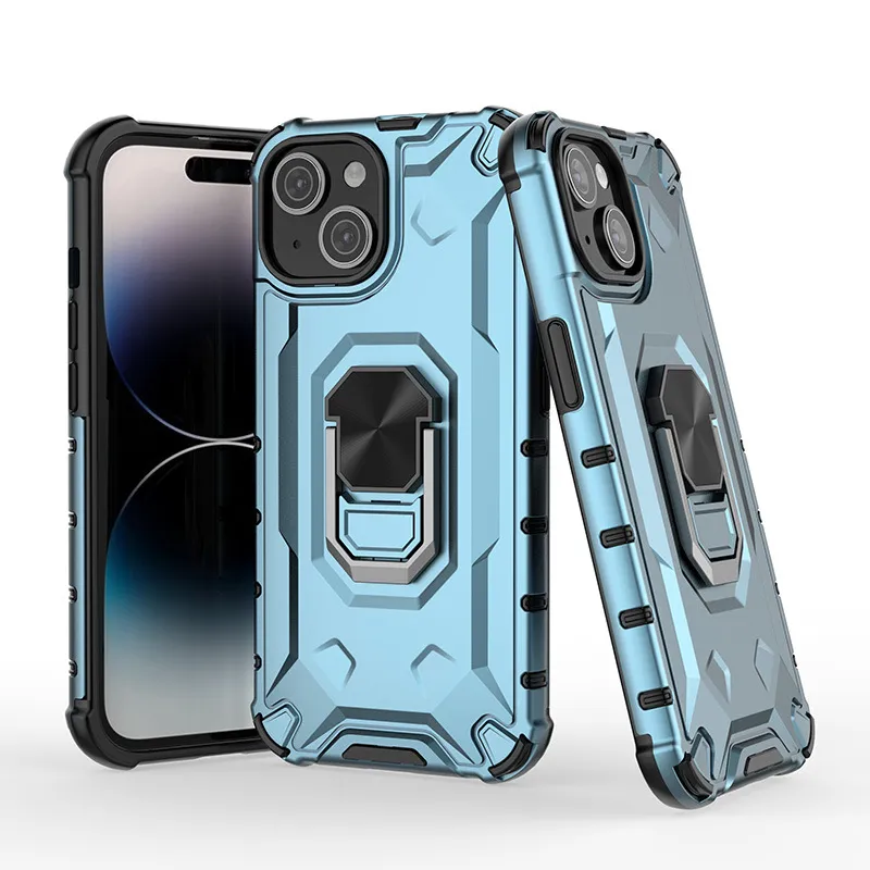 20 шт. Armor 360 вращающийся кронштейн Магнитный телефон для iPhone 15 Pro Max 14 Plus Samsung S24 Ultra Back Cover с кольцевой подставкой Kickstand