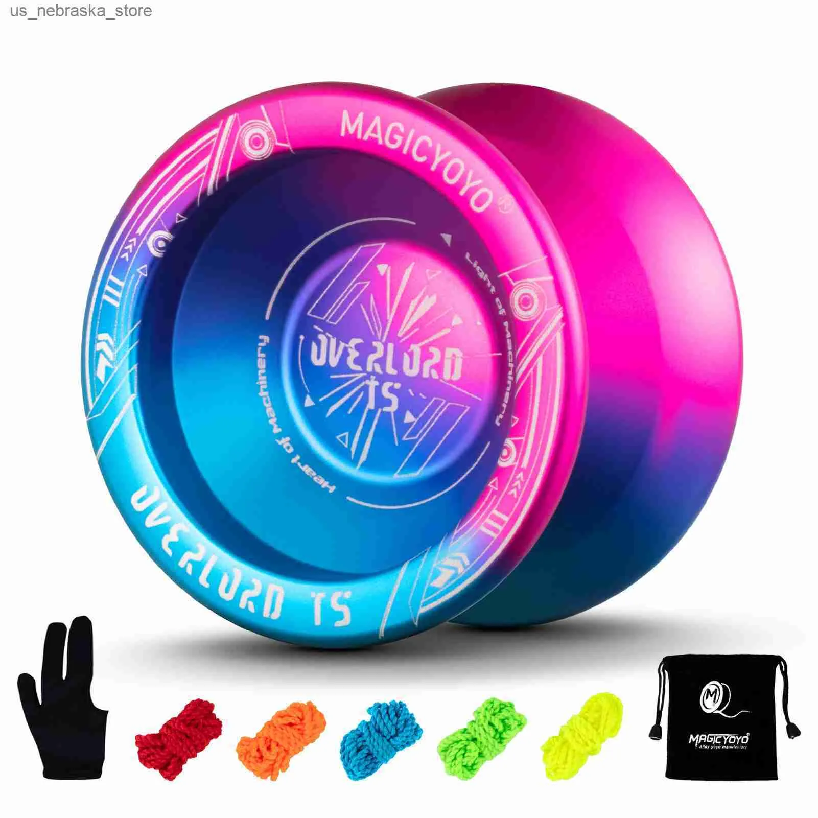 Yoyo MAGIZYOYO T5 Overlord reageert niet-reagerende yoyo aluminium legering metaal professional yoyo bonus-5 strings yo-yo tas handschoen Q240418