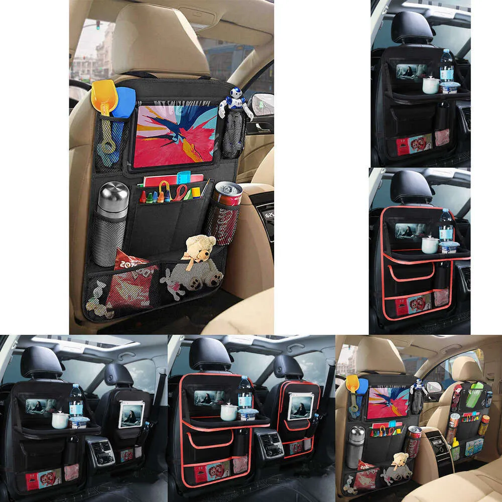 2024 Organisateur de siège arrière avec porte-tablette Organisateur de stockage de voitures avec plateau de table pliable Pilat de voiture Protégeurs de dossier