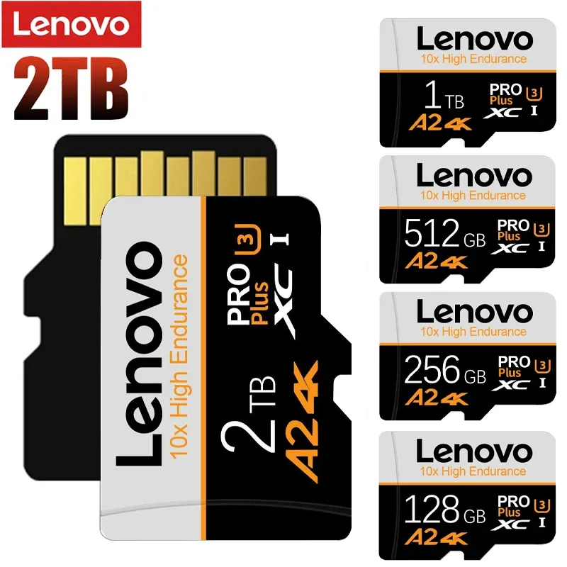 Карты Lenovo Micro TF SD Card 2TB 1TB 512 ГБ карты памяти 128GB Flash Class 10 SD Card 256GB TF Флэш -карта памяти для телефонов Gaming PS5