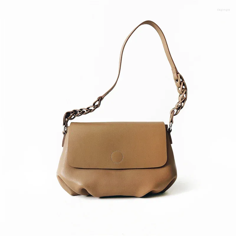 Sac authentique en cuir dames sacs à main torsadés plissés 2024 Fashion Women épaule de luxe de luxe Crossbody for Lady