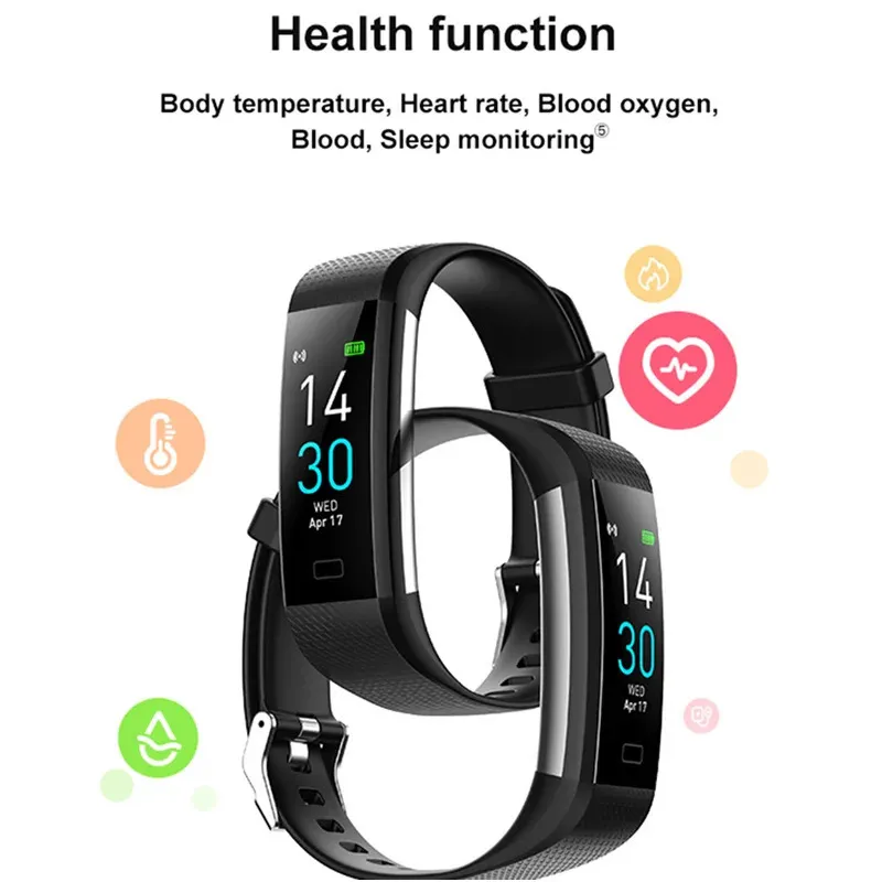 S5 Smart Bracelet Fitness Band Sports Sports Freqüência cardíaca Pressão arterial IP68 Pedômetro de pulseira à prova d'água 240419