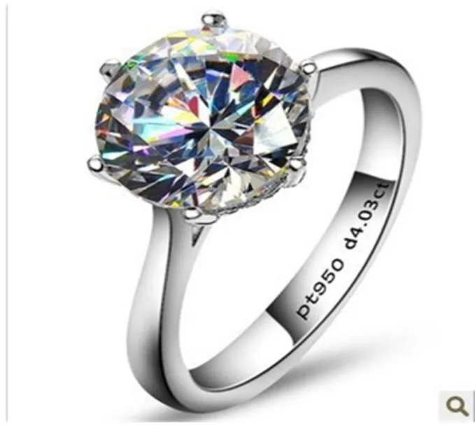 Luxe 4 gesimuleerde stenen ringen voor vrouwen Sterling Silver Engagement Rings Sona Stone Wedding Ring 2011029182291