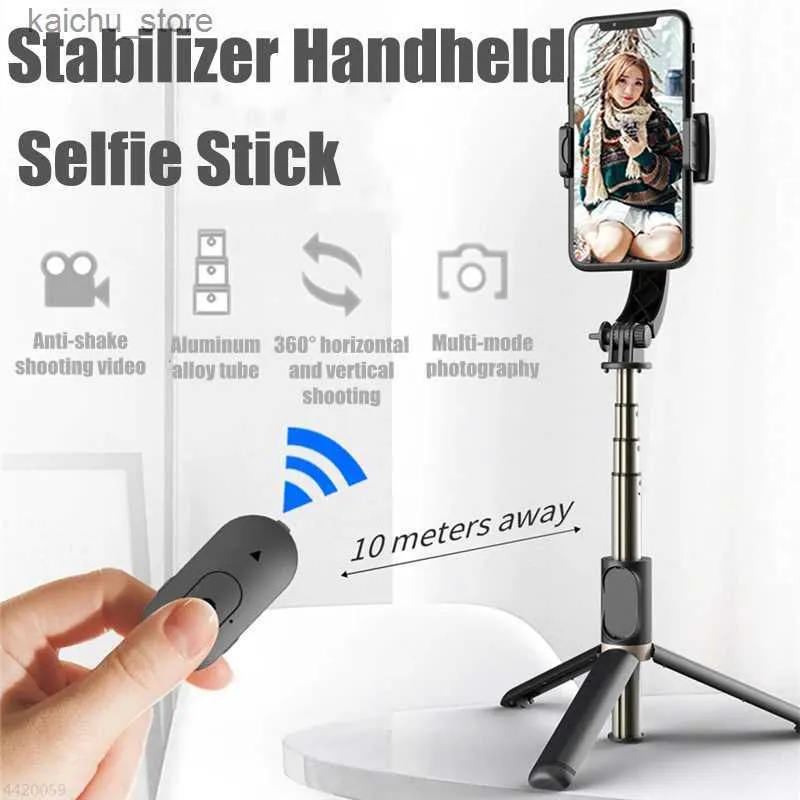 Monopodi selfie roreta 2023 Nuovo stabilizzatore gimbal Monopode di selfie stick wireless pieghevole con treppiede di otturatore Bluetooth per iPhone Huawei Y240418