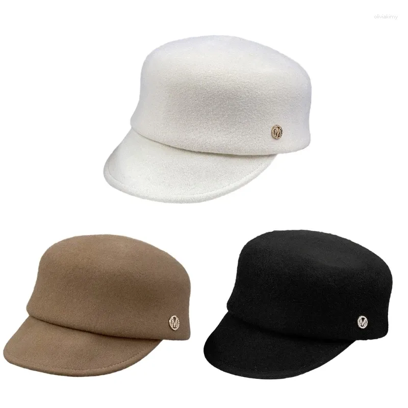 Berets Vintage Fedora Hat For Women Elegant With Long Brim Horsemen Top