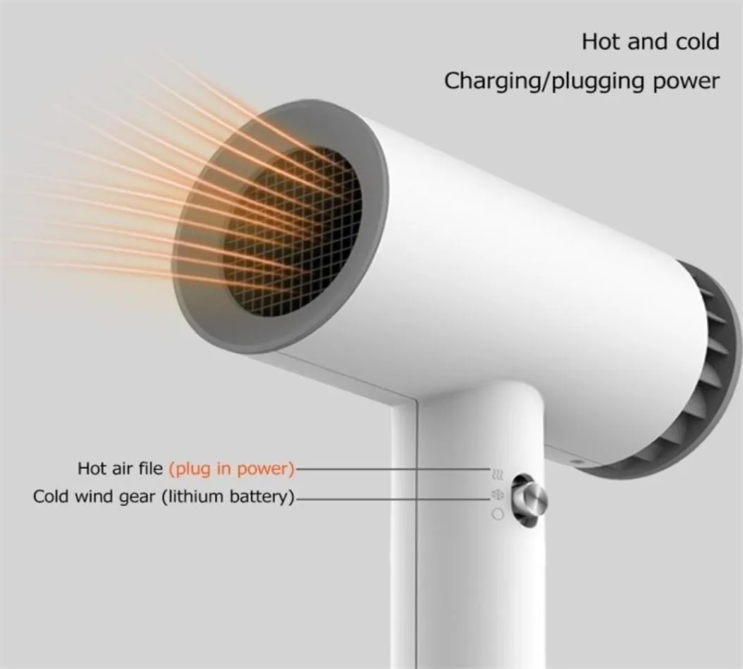 Haardrogers Elektrische draadloze USB Snel drogen Laaggeluid Huishoudelijk Huishoudige Blow draagbare droger Diffuser Constant 22092695941099