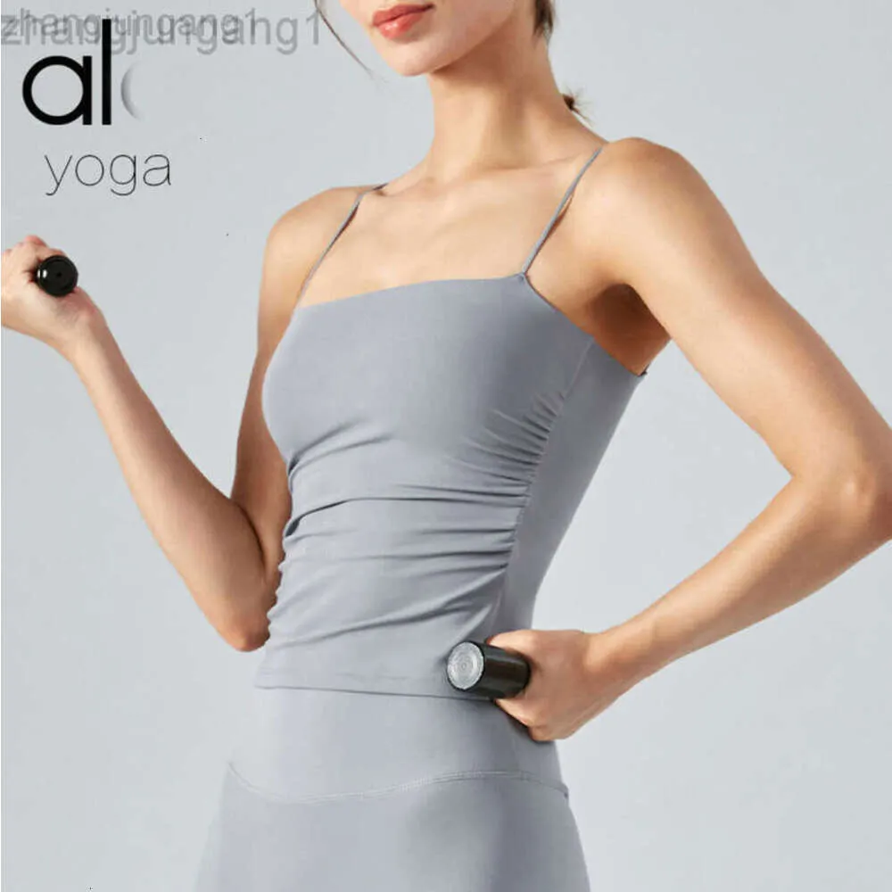 Desginer Alooo Yoga Aloe Tanks Al Sports Underwear Suit Womens Back With Vest Running Fitness Thin Shoulder Strap Bra
