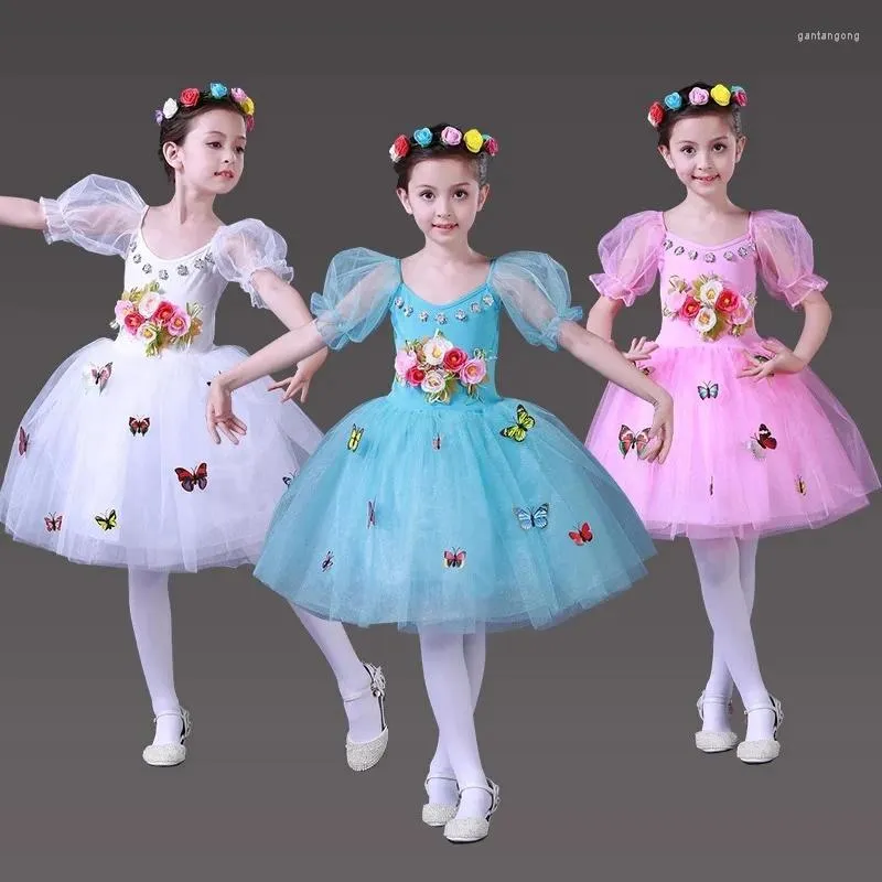 Portez des costumes de ballet pour enfants Princess Skirts Choir Performance moderne