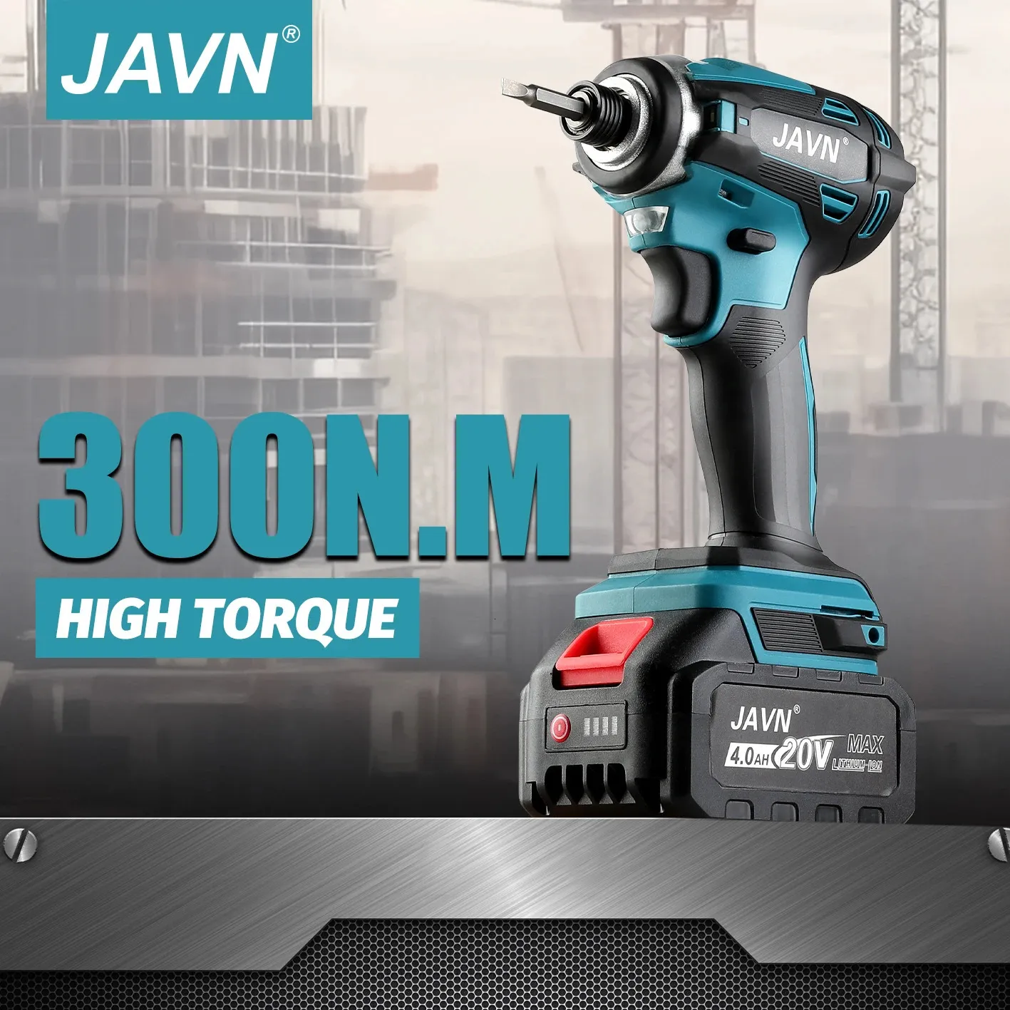 Javn 20V Cordless Impact Driver: 300Nm, 3-Gear Brushless Electric Drill  Screwdriver, Lithium-Ion Battery Power Tool (Model 240402)