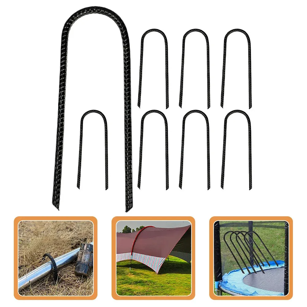 8pcs Trampolines Stakes Perges de tente Heavy Duty U Type de pointes Sauffe de sécurité Ground Anchor Stakes 240419