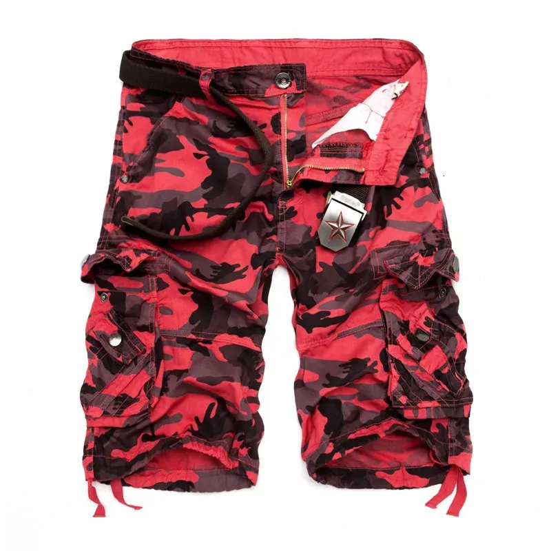 USA: s storlek kamouflage lös last shorts män cool sommar militär camo korta byxor homme 240412