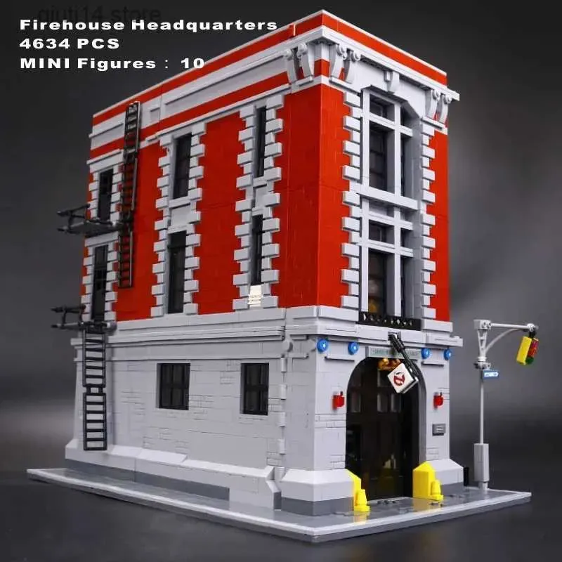 Bloki bloków 4634 PCS Ghostbusters Firehouse 16001 83001 Siedziba bloków składowych zestawu cegieł kompatybilny 75827 Bożego Narodzenia Gif