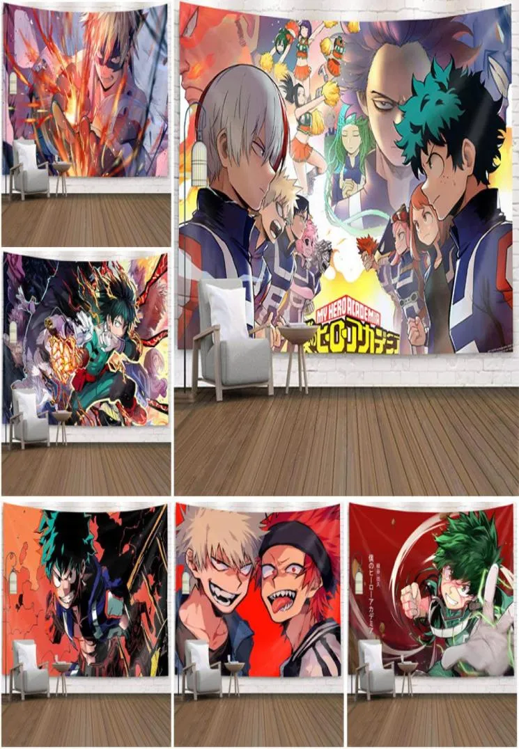 My Hero Academia Tapestry Cartoon Anime Printing Mur suspendu décoration de maison kawaii décoration couverture de voyage Camping Beach Mat 22988152