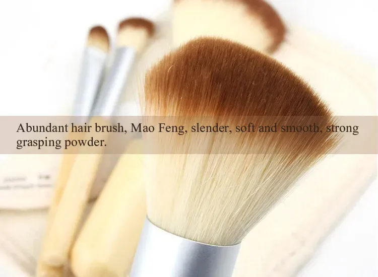 DHL FREE HOT!!! Natural Bamboo Handle Makeup Brushes Set Cosmetics Tools Kit Powder Blush Brushes with Hemp linen bag