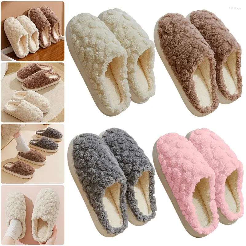 Slippels Home Fuzzy Slipper Unisex Cartoon Fleece Slaapkamer Anti-Skid Soft Soled Cotton Shoes Comfy Outdoor Couple