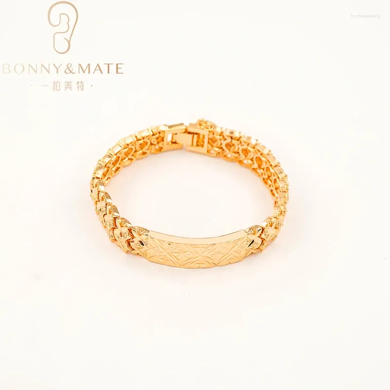 Bracelets de liaison vendant un bracelet de mode personnalisé 24k bijoux pour hommes plaqué d'or pour femmes