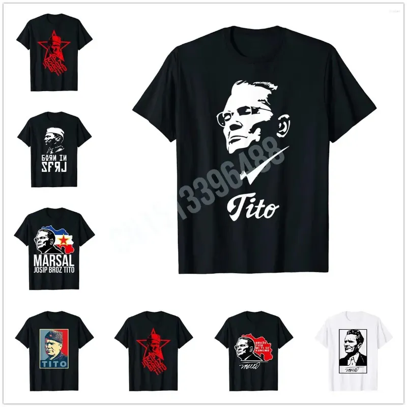 Magliette da uomo josip broz tito yugoslavia jugoslavija sfry t-shirt hip hop tops tops cotone topi