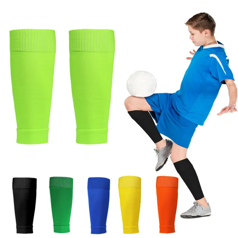 1pairs som kör benkomprimeringsärmar Soccer Shin Guard Socks Shin Pads Holder för att ha sparkat boll, springa, cykla kalvkomprimeringshylsa för tonåringpojke och flickor