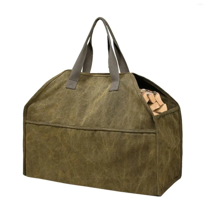 Sacs de rangement sac de porte-feu de chauffage transportant un fourre-tout en bois pour tenir des brindilles camping